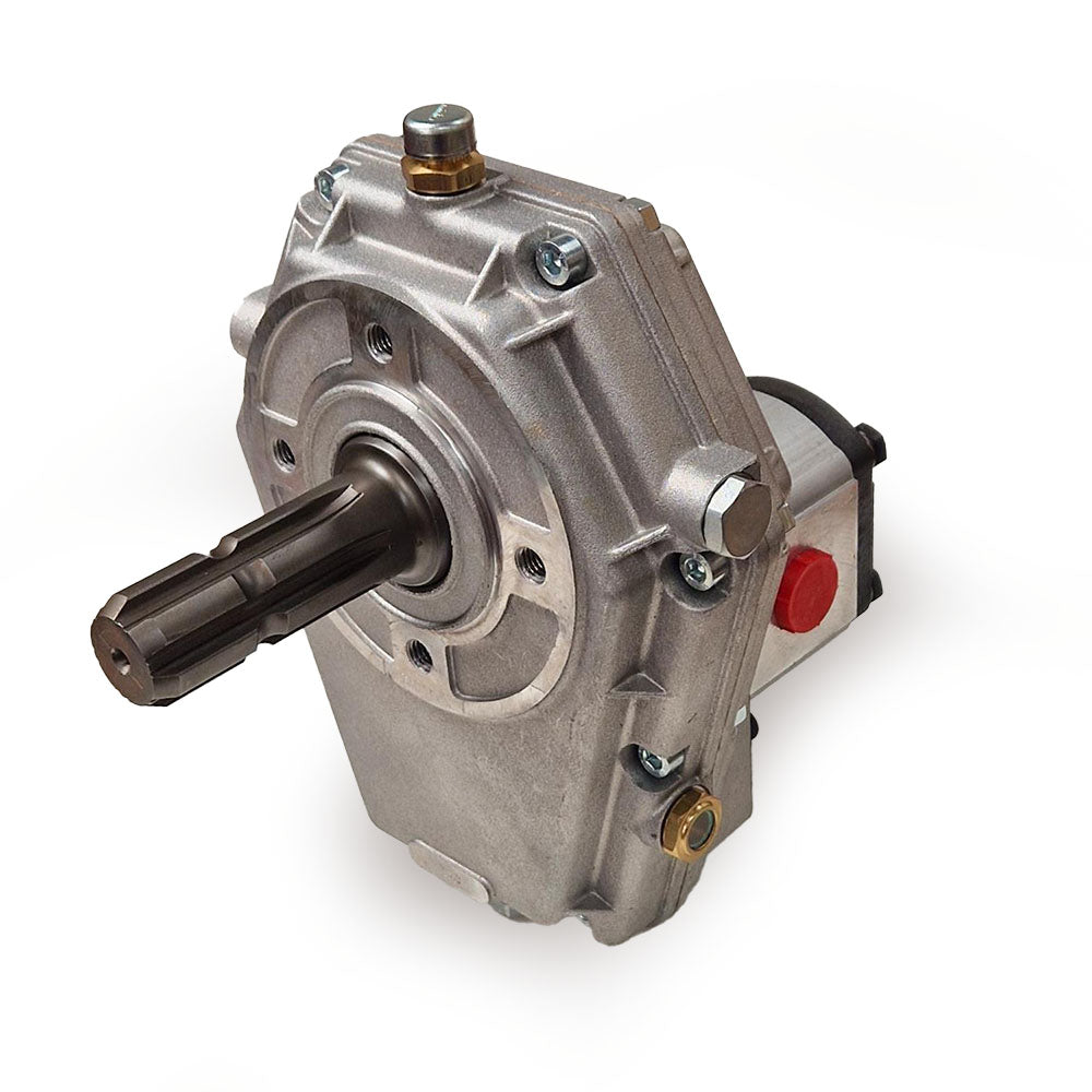 Aluminium Hydraulic Male Shaft AGRI PTO Gearbox 3:1 Ratio (20 kW Max) with Group 2 Pump - Approved Hydraulics Limited