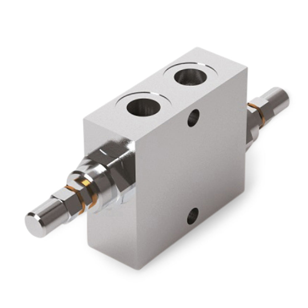 3/8&quot; Dual Cross Line Relief Valve (V0440/180) 35 lpm - 100-180 Bar - With Protection Caps