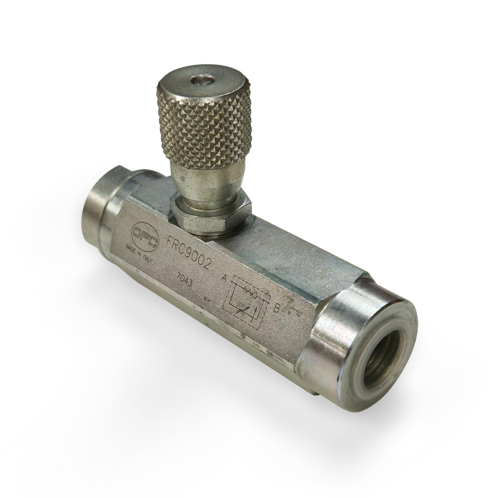 90° UNIDIRECTIONAL FLOW REGULATOR 3/8&quot; BSP - Pressure Compensated