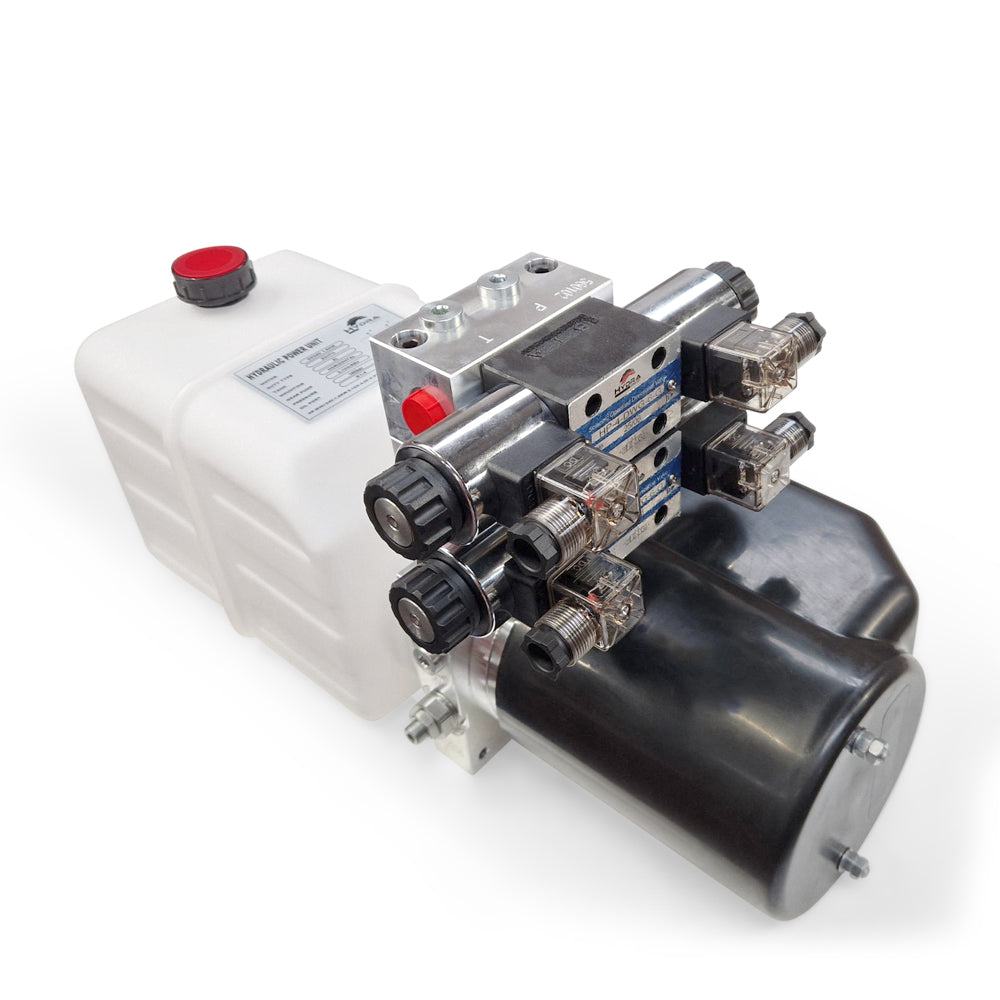 Double Acting Hydraulic Power Pack With Starter Solenoid - 1.6kW - 2x Double Acting CETOP - 160bar Preset