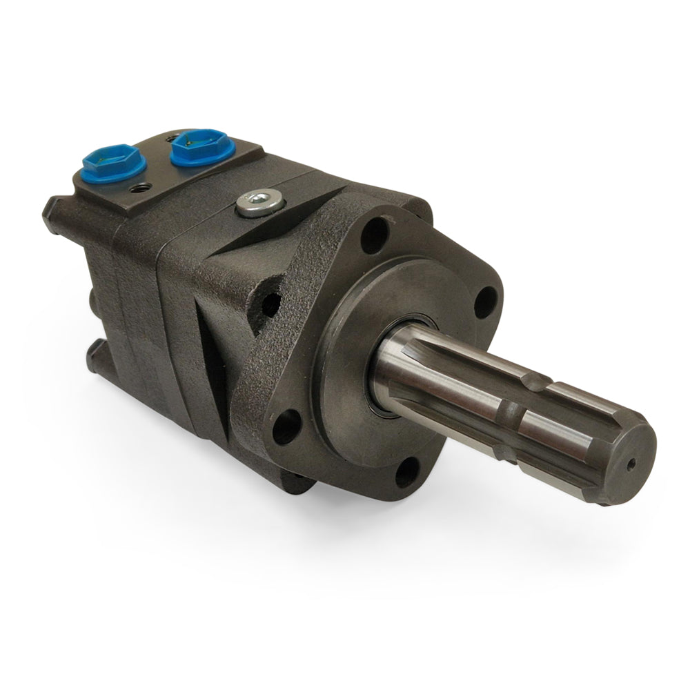 M+S Hydraulic Motor 80 CC/Rev, 4 bolt mount, 34.85 PTO DIN 9611 Agri Shaft
