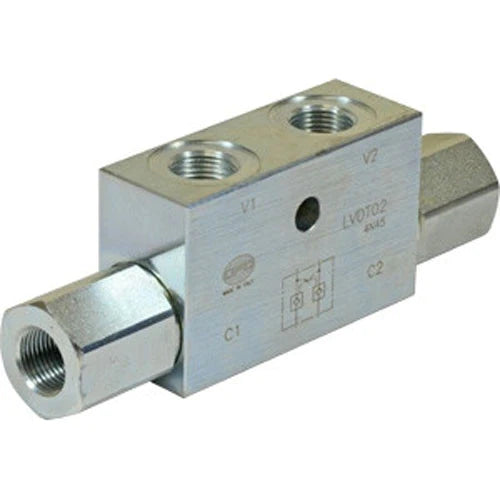 Top Link Double Pilot Check Valve 3/8&quot;BSP In Lin - 25Lpm - Approved Hydraulics Limited