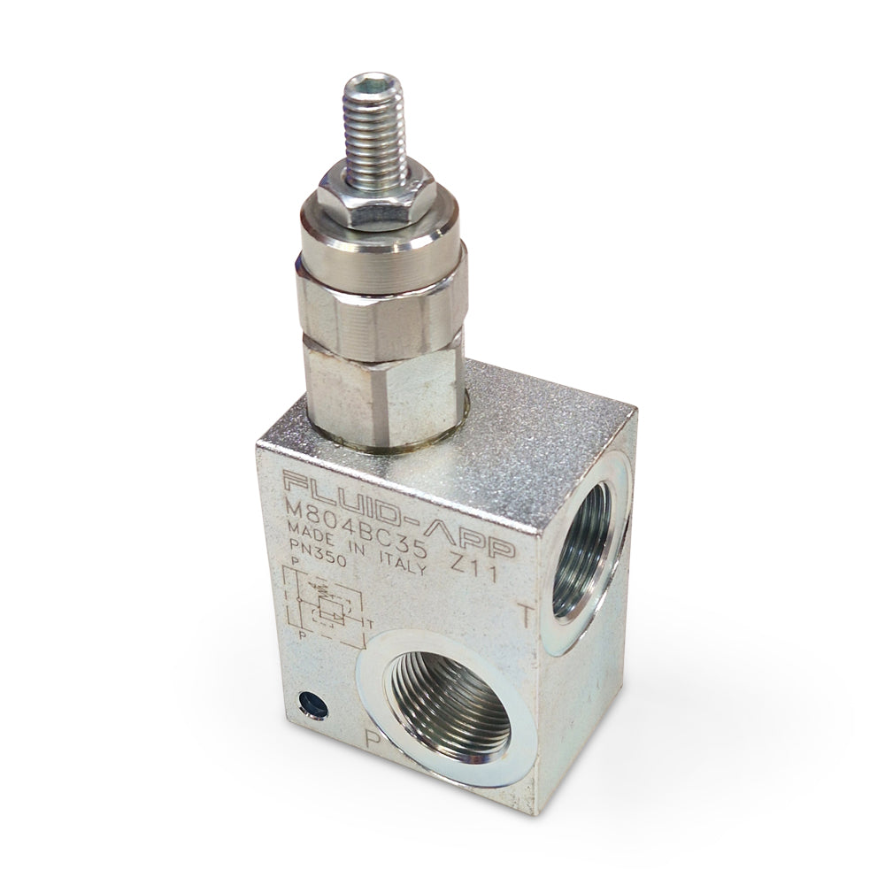 3/4 BSPP Relief Valve - 80 l/min - 50/350 bar - Steel Body