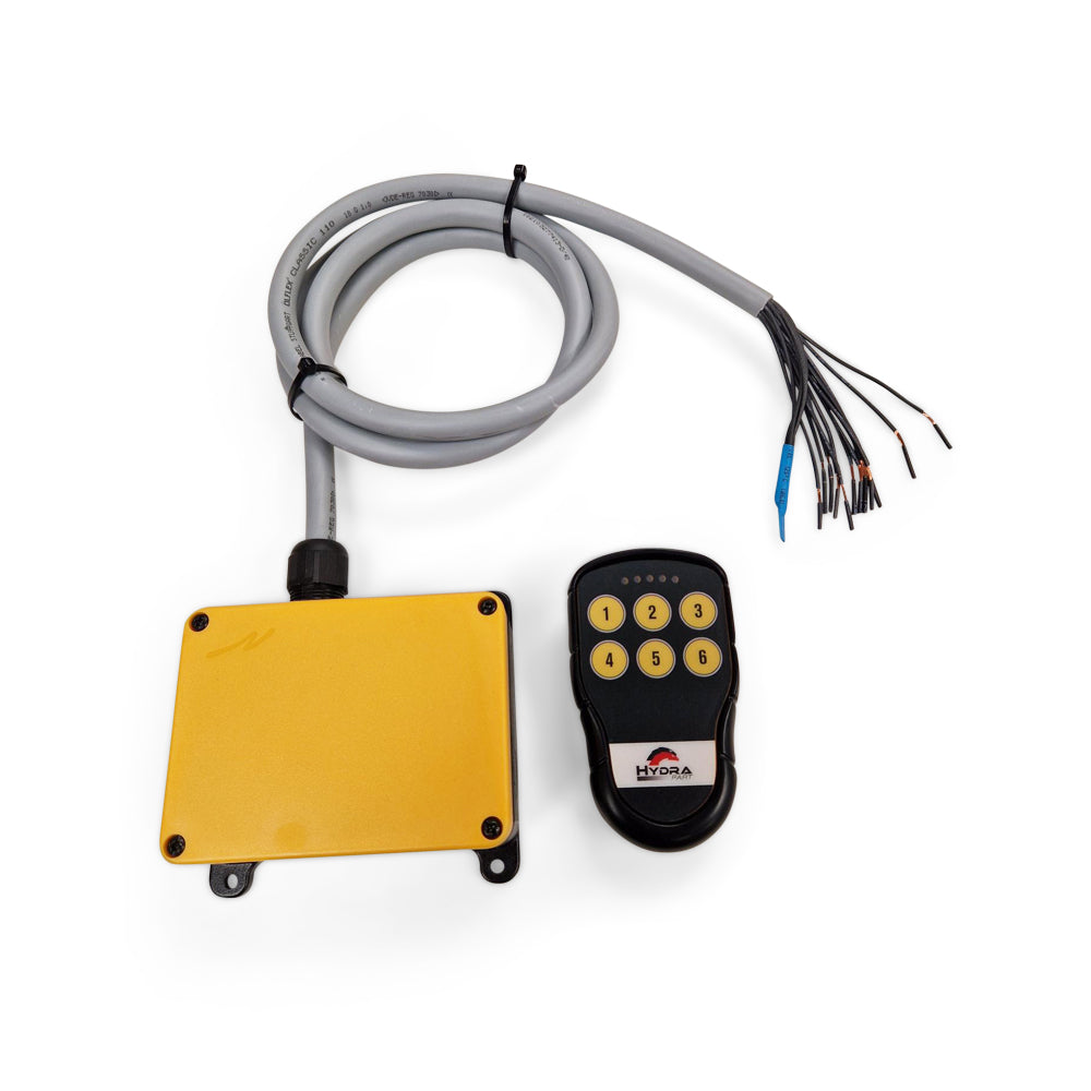 6 Button On/Off Radio Remote System 12-24VDC prewired 2.4 Mt Cable