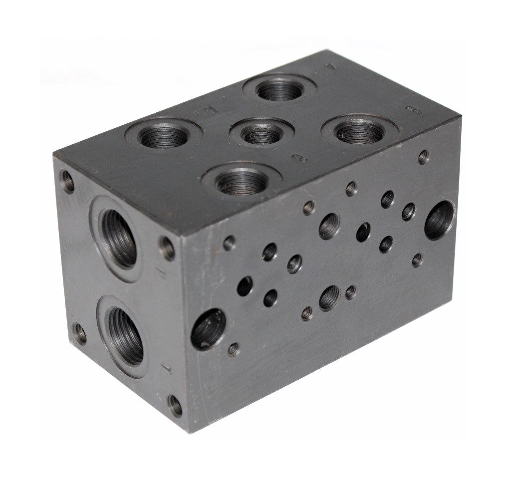 CETOP 5 - Steel Manifold with Relief Cavity - P&amp;T 3/4&quot; -  A&amp;B 1/2&quot;