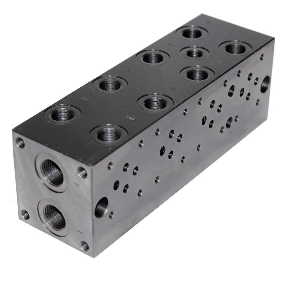 CETOP 3 Steel Manifold with Relief Cavity - P&T 1/2" - A&B 3/8"