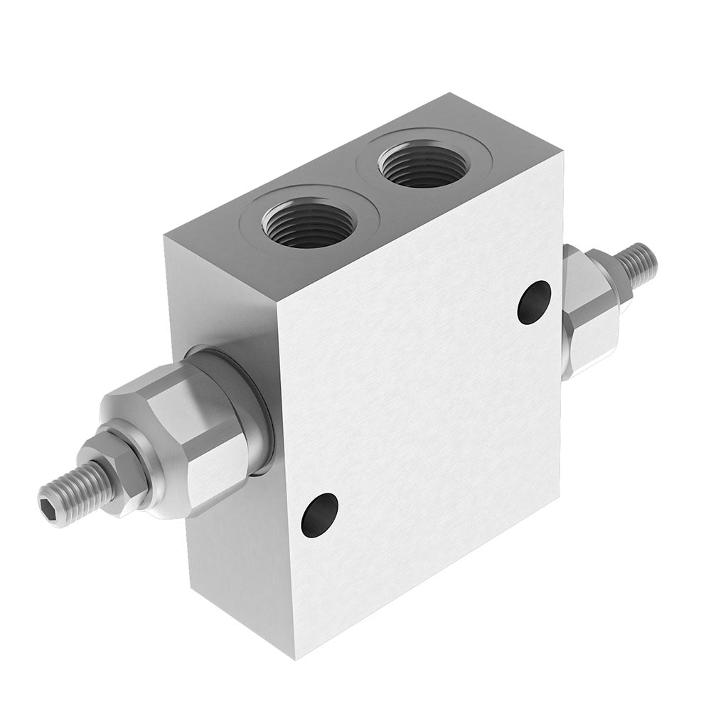1/2 BSPP Double Cross Relief Valve 50 L/Min 70/350 Bar - Steel Body