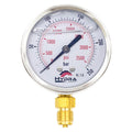 Hydra Part 63mm Glycerine Hydraulic Pressure Gauge 0-3500 Psi (250 Bar) 1/4" Bottom Entry - Approved Hydraulics