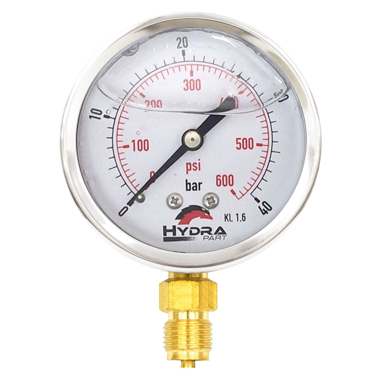 63mm Glycerine Hydraulic Pressure Gauge 0 580 Psi 40 Bar 1 4 Bottom Entry