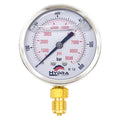 Hydra Part 63mm Glycerine Hydraulic Pressure Gauge 0-9000 Psi (600 Bar) 1/4" Bottom Entry - Approved Hydraulics