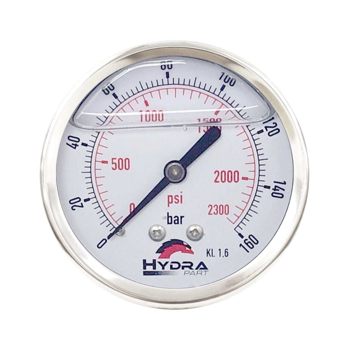 Hydra Part 63mm Glycerine Hydraulic Pressure Gauge 0-2300 Psi (160 Bar) 1/4&quot; Rear Entry - Approved Hydraulics