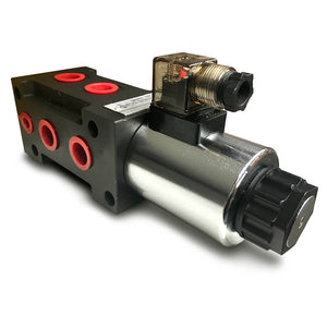 Hydra Part 6 Port Solenoid Diverter Valve 1/2" Open Centre 80LPM 12/24Vdc - Approved Hydraulics