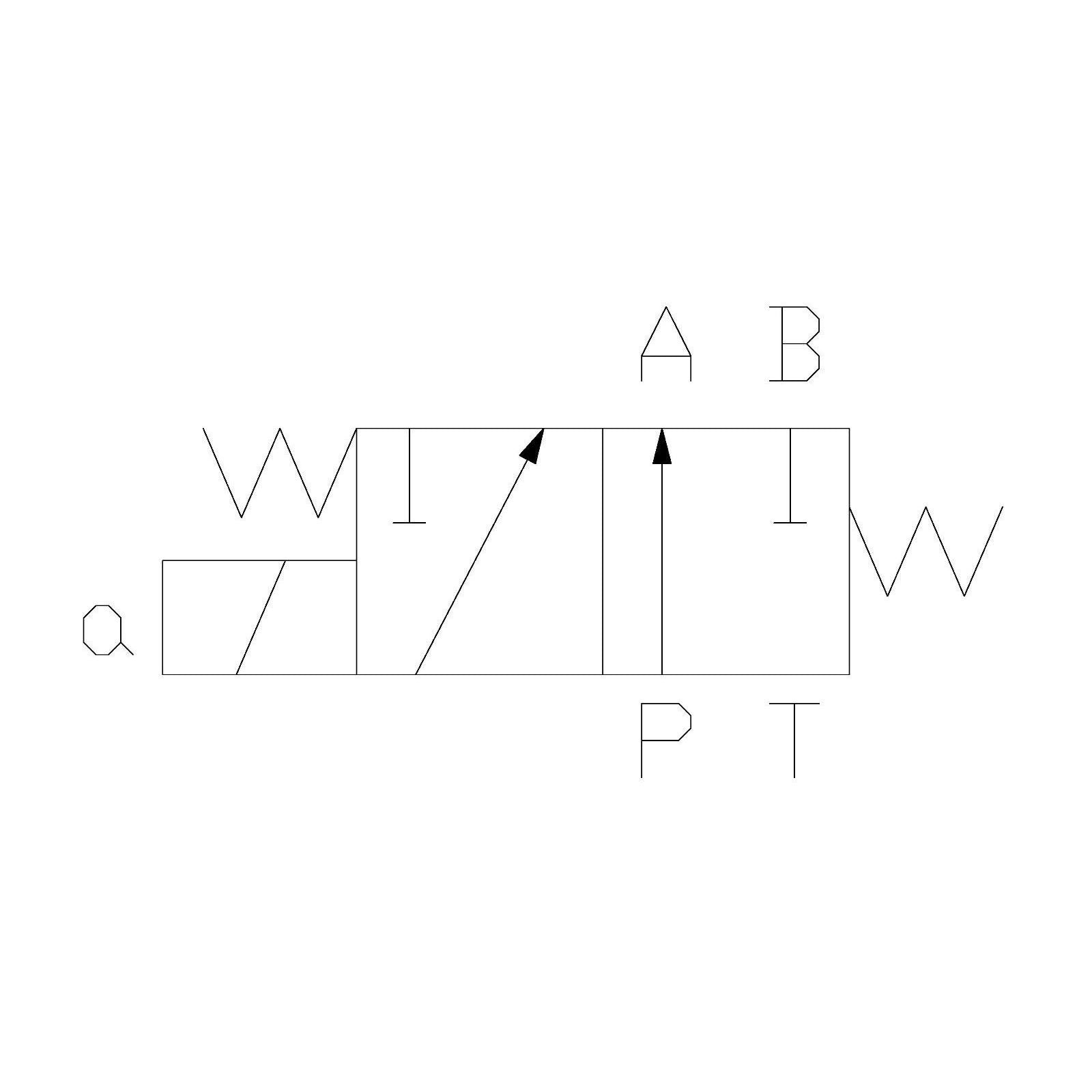 Hydra Part CETOP 3 single solenoid control valve NG06 P to A  B & T blocked - Approved Hydraulics