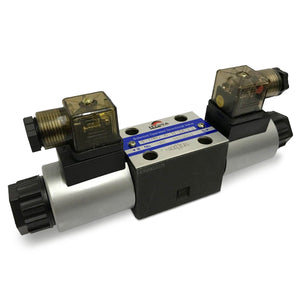 Hydra Part CETOP 3 Double Solenoid Control Valve NG06, A & B to T - P Blocked - Approved Hydraulics