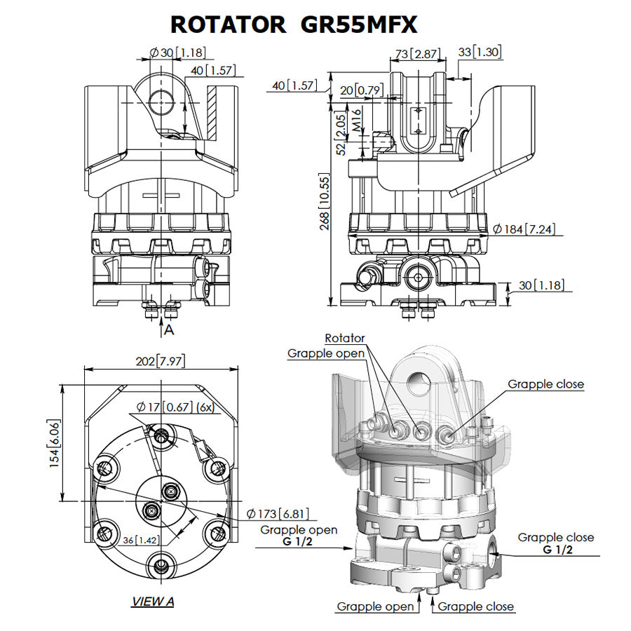 Baltrotors GR55MFX Rotator - Approved Hydraulics