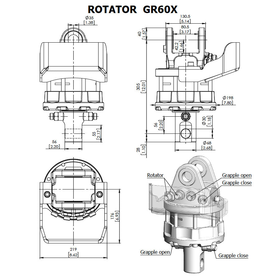 Rgp60 Rotor GR60X Rotator – Approved Hydraulics Limited