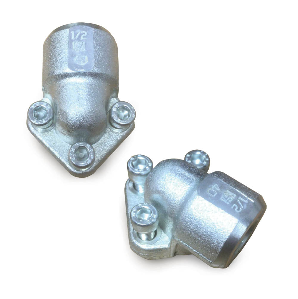 1/2&quot; Port, 90°, 3 Hole, 40mm PCD, Female Gear Pump Adaptors