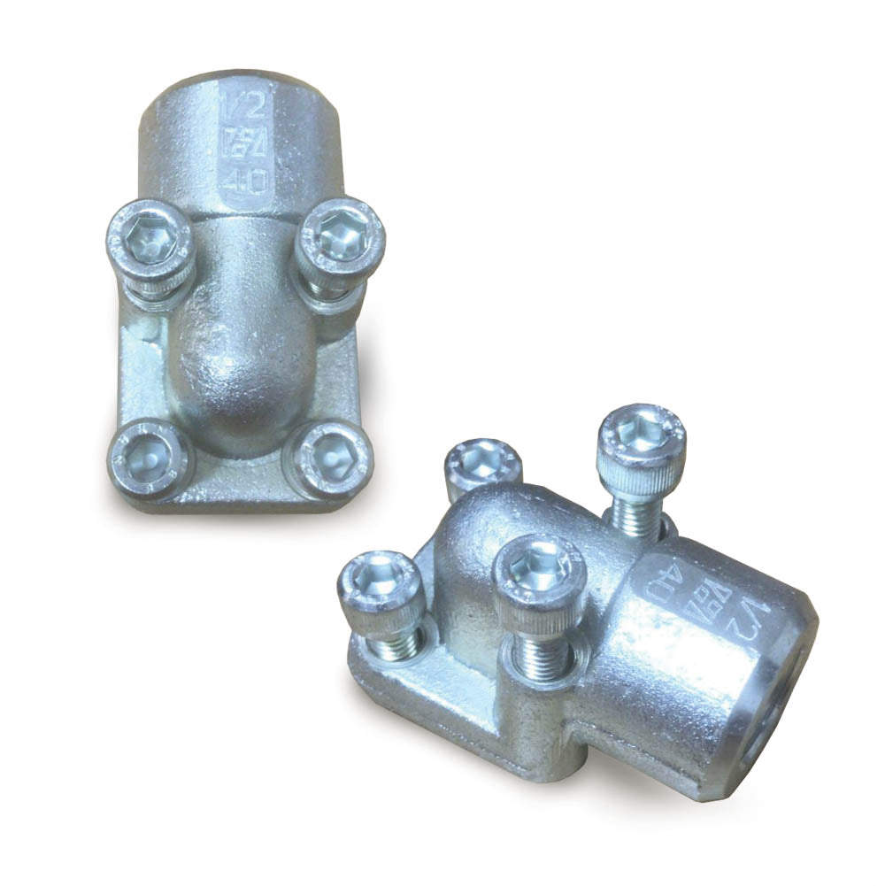 1/2" Port, 90°, 4 Hole, 40mm PCD, Female Gear Pump Adaptors - Approved Hydraulics Limited