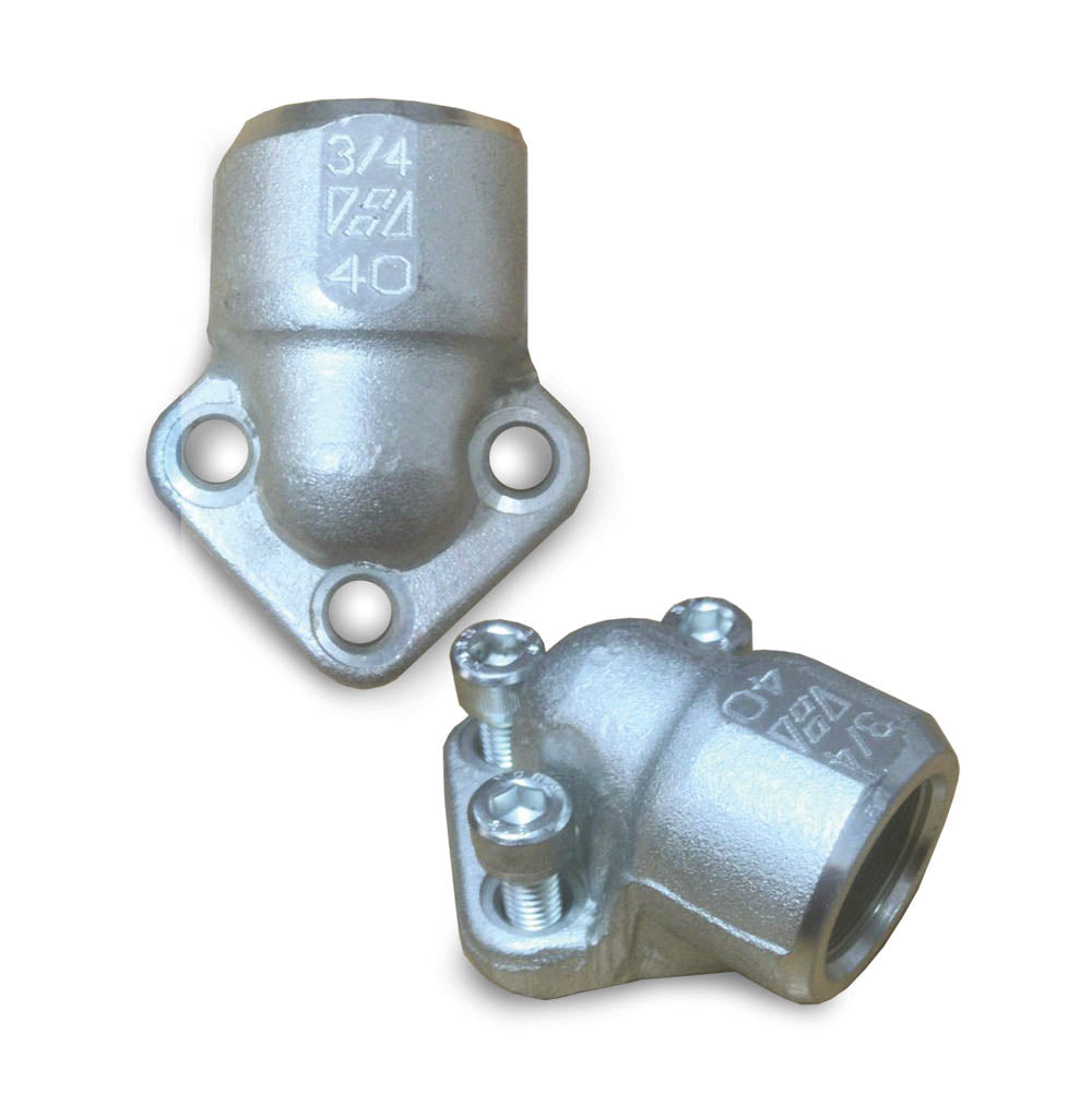 3/4&quot; Port, 90°, 3 Hole, 40mm PCD, Female Gear Pump Adaptors