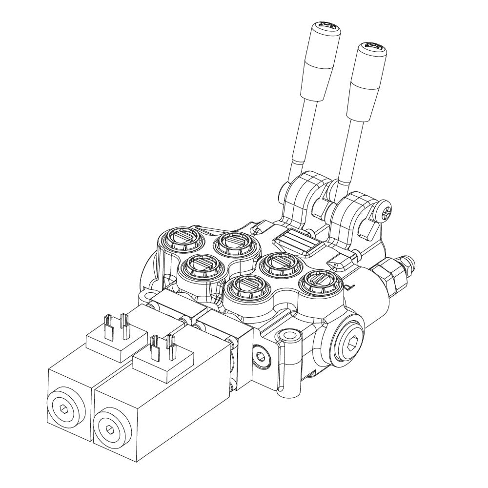 HP50 1/2" Solenoid & Lever Control Valves 50LPM 12/24VDC - Approved Hydraulics Limited