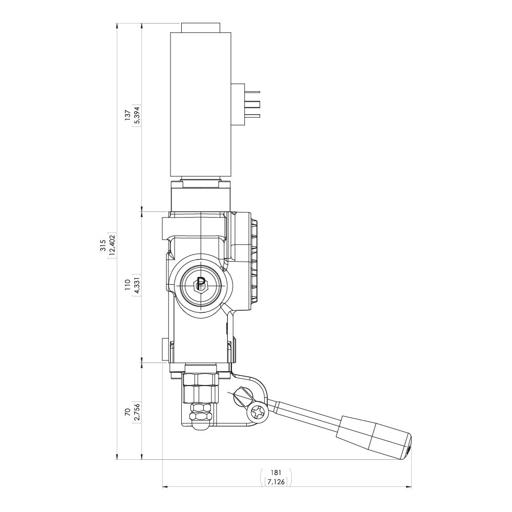HP50 1/2&quot; Solenoid &amp; Lever Control Valves 50LPM 12/24VDC