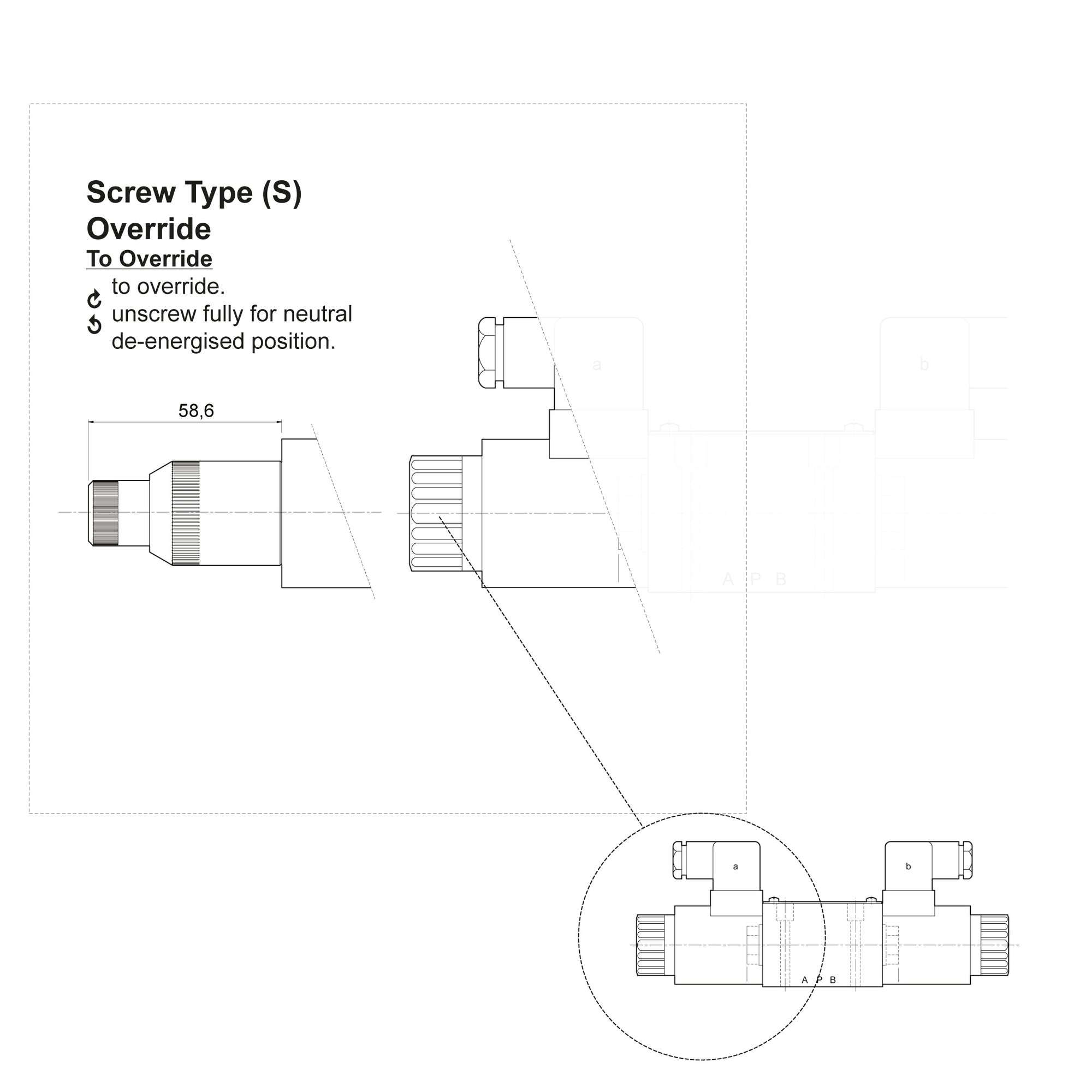 CETOP 3 Manual Override Cap (Screw Type)