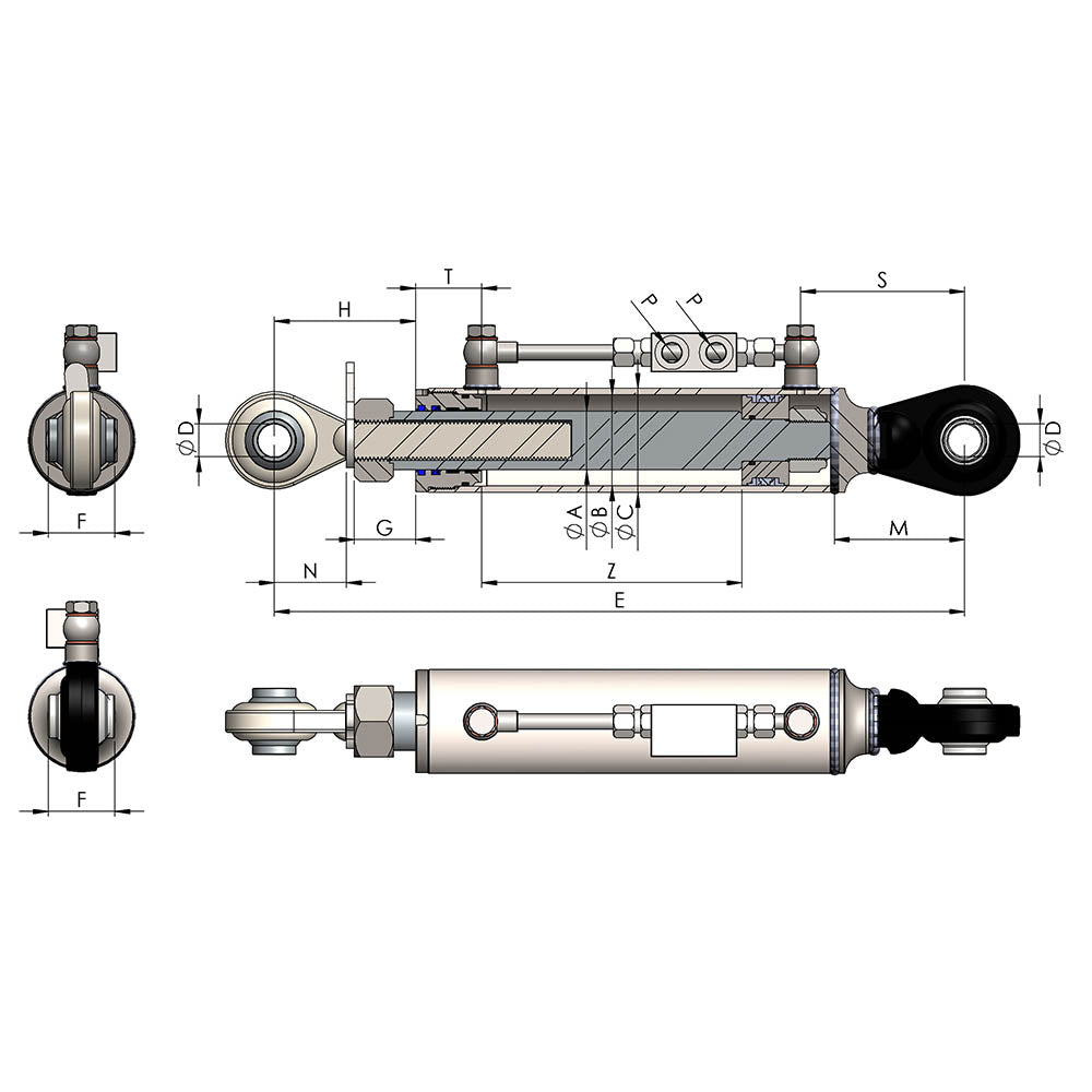 Series 600 Top Link Cylinders - Approved Hydraulics Limited
