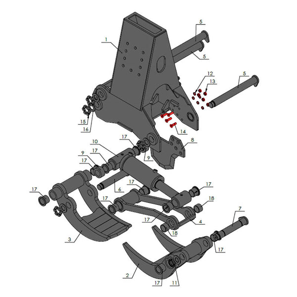 T-CUT25 Bolt Kit for Replacement Knife