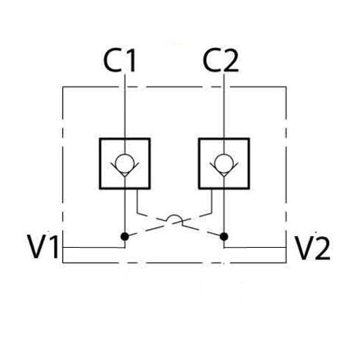 Hydra Part Top Link Double Pilot Check Valve 1/2"BSP  50Lpm - Approved Hydraulics
