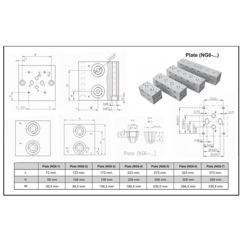 Hydra Part CETOP 3 Manifolds - P & T 1/2" - A & B 3/8" - Approved Hydraulics