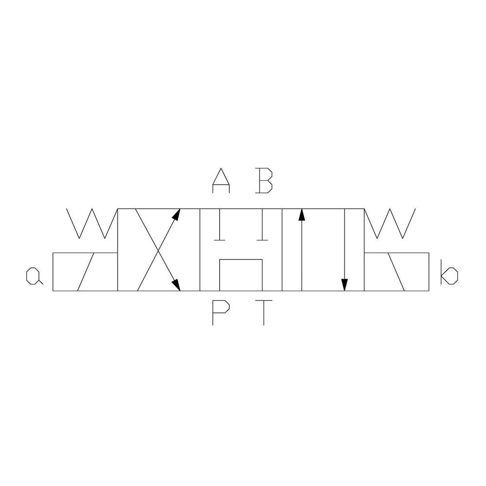Hydra Part CETOP 3 Double Solenoid Control Valve NG06, P to T - A & B Blocked - Approved Hydraulics